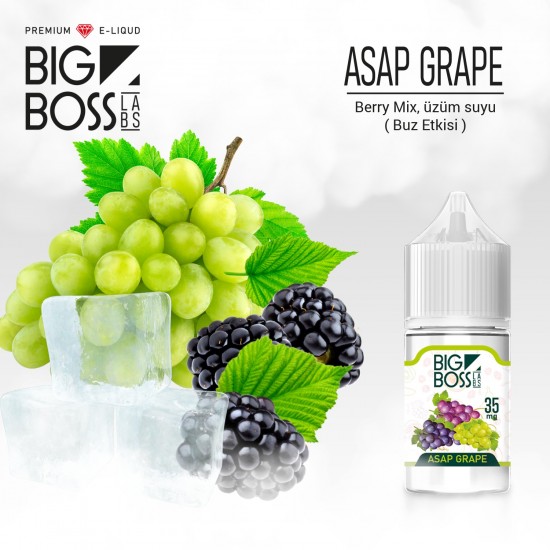 Big Boss Asap Grape 30 ML Likit  en uygun fiyatlar ile elektroniksigarafiyatlari.comde! Big Boss Asap Grape 30 ML Likit özellikleri, fiyatı, incelemesi, yorumları ve taksit seçenekleri için hemen tıklayın!