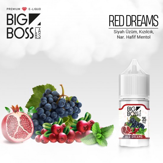 Big Boss Red Dream 30 ML Likit  en uygun fiyatlar ile elektroniksigarafiyatlari.comde! Big Boss Red Dream 30 ML Likit özellikleri, fiyatı, incelemesi, yorumları ve taksit seçenekleri için hemen tıklayın!