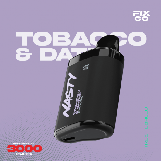 Nasty Fix Go 3000 Tabacco Dates  en uygun fiyatlar ile elektroniksigarafiyatlari.comde! Nasty Fix Go 3000 Tabacco Dates özellikleri, fiyatı, incelemesi, yorumları ve taksit seçenekleri için hemen tıklayın!