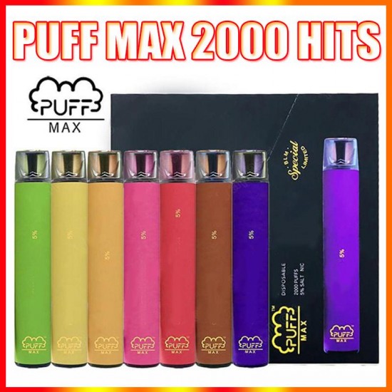 Puff Bar Max 2000 Çekim Tek Kullanımlık Elektronik Sigara Kit  en uygun fiyatlar ile elektroniksigarafiyatlari.comde! Puff Bar Max 2000 Çekim Tek Kullanımlık Elektronik Sigara Kit özellikleri, fiyatı, incelemesi, yorumları ve taksit seçenekleri için hemen