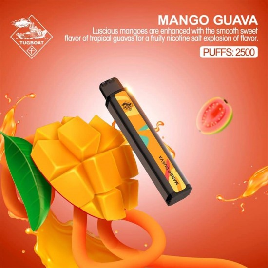 Tugboat XXL 2500 Mango Guava  en uygun fiyatlar ile elektroniksigarafiyatlari.comde! Tugboat XXL 2500 Mango Guava özellikleri, fiyatı, incelemesi, yorumları ve taksit seçenekleri için hemen tıklayın!