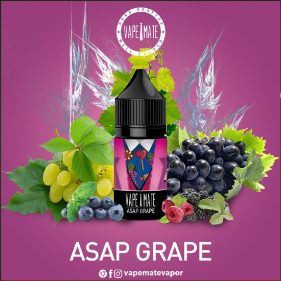 Vape Mate Asap Grape 30 ML Salt Likit  en uygun fiyatlar ile elektroniksigarafiyatlari.comde! Vape Mate Asap Grape 30 ML Salt Likit özellikleri, fiyatı, incelemesi, yorumları ve taksit seçenekleri için hemen tıklayın!